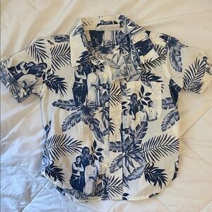 GAP Star Wars Navy and White Tropical Shirt